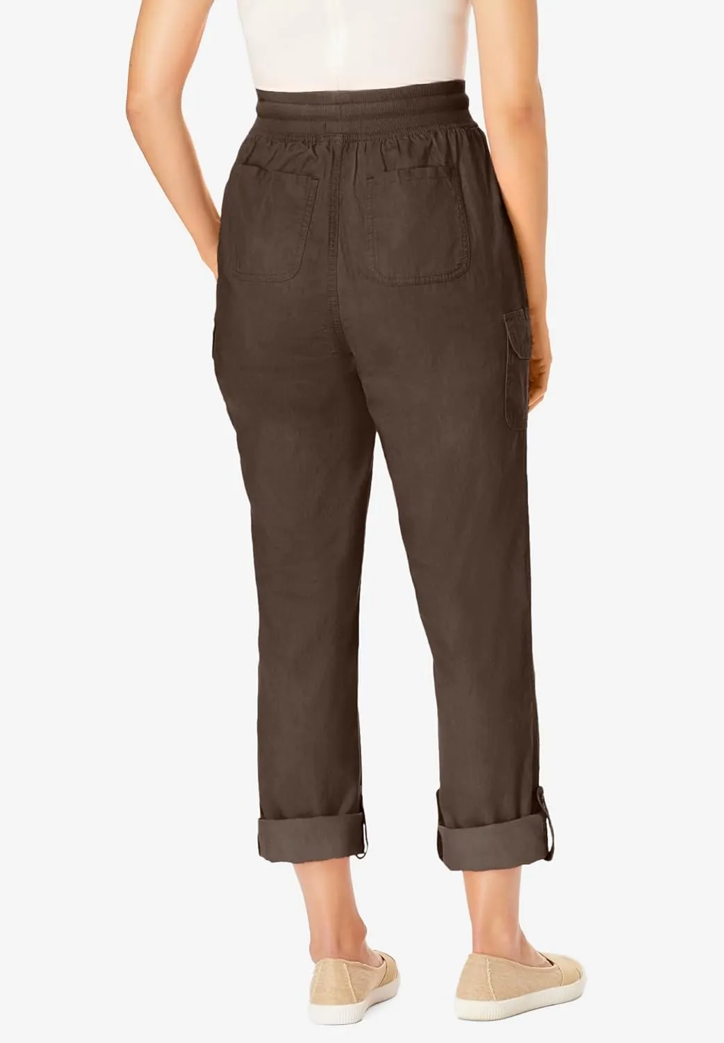 Woman Within Plus Size Convertible 2-in-1 Cargo Pant & Capri Elastic Waist