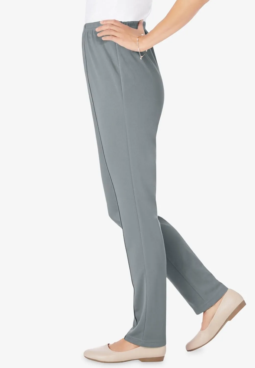 Woman Within Plus Size The Elastic-Waist Soft Knit Pant