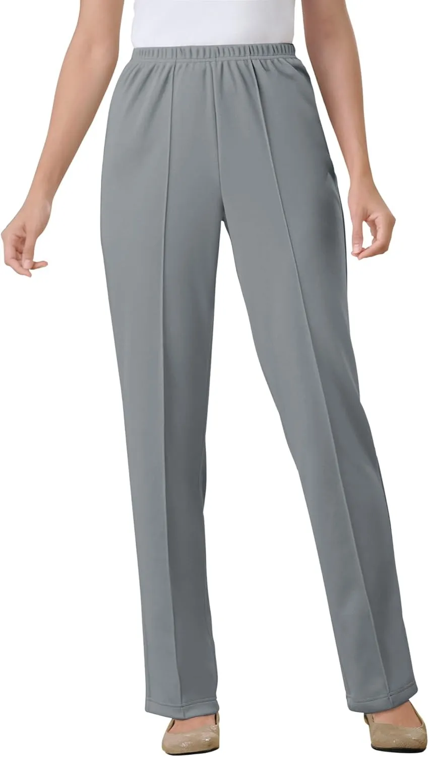 Woman Within Plus Size The Elastic-Waist Soft Knit Pant
