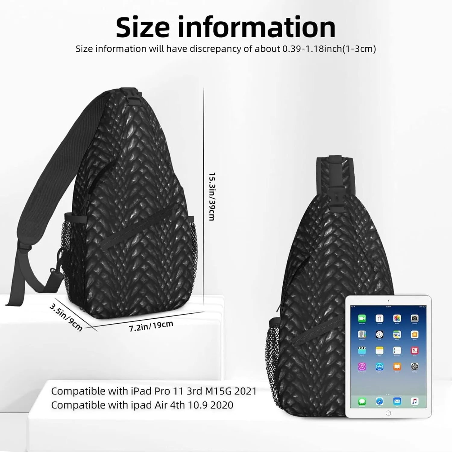 Women 3D Black Dragon Scales Crossbody Sling Backpack for Men Chest Bag Shoulder Bag Lightweight One Strap Backpack Travel Outdoor Daypack