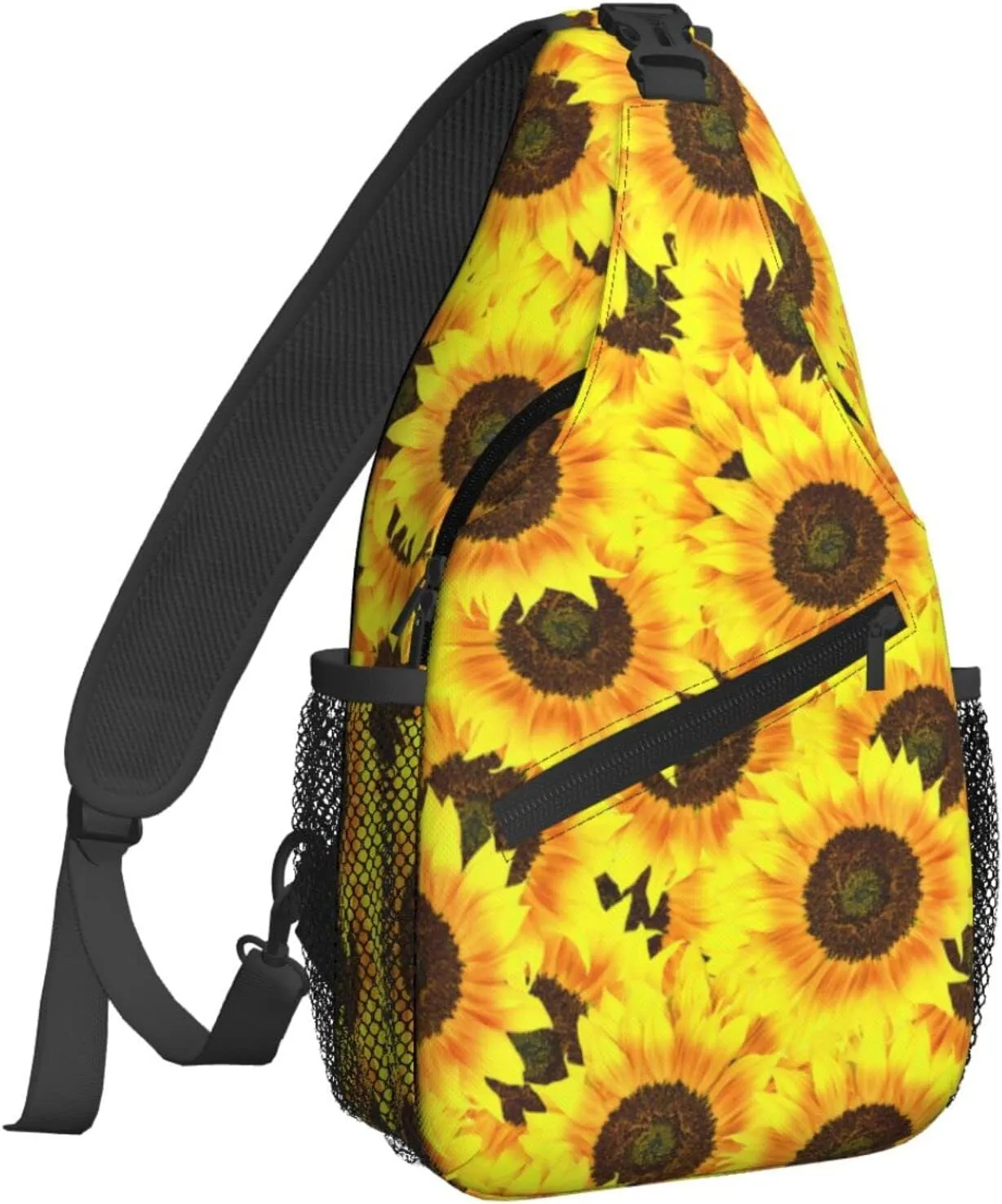 Women Bright Sunflowers Crossbody Sling Backpack for Men Chest Bag Shoulder Bag Lightweight One Strap Backpack Travel Outdoor Daypack
