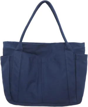 Women Canvas Tote Bags Large Shoulder Hobo Bags Handbags Purse Satchel Purses Multi-pockets Casual Work Bags