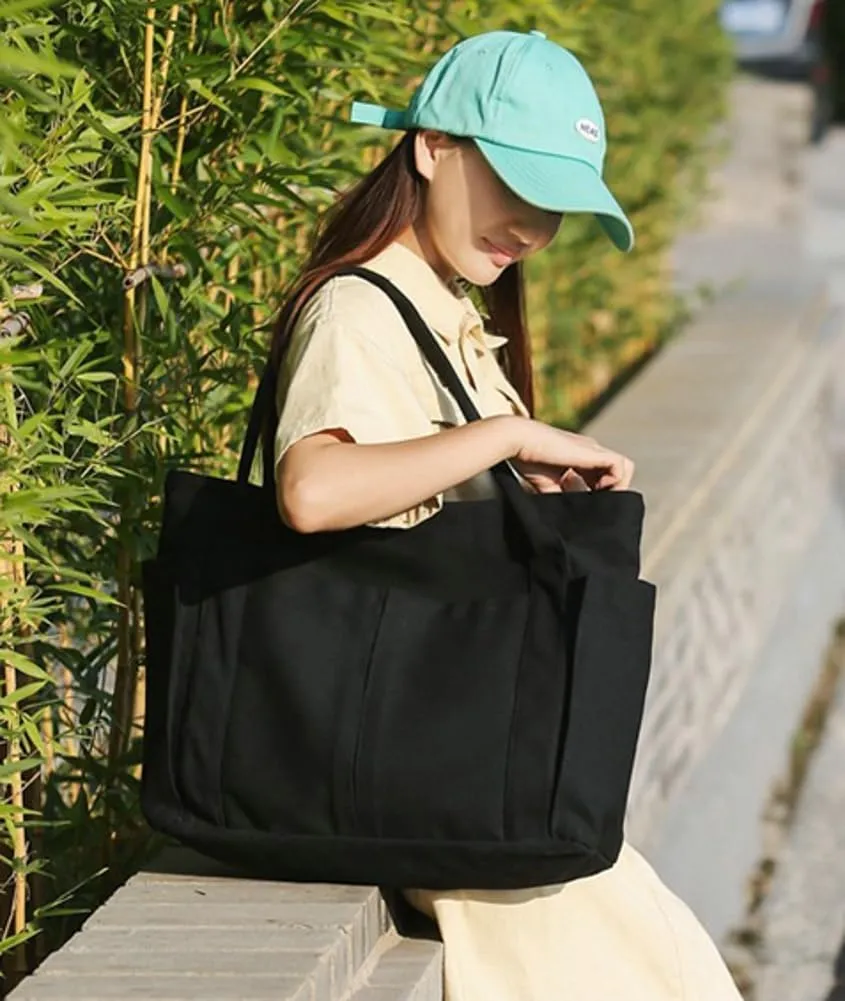 Women Canvas Tote Bags Large Shoulder Hobo Bags Handbags Purse Satchel Purses Multi-pockets Casual Work Bags