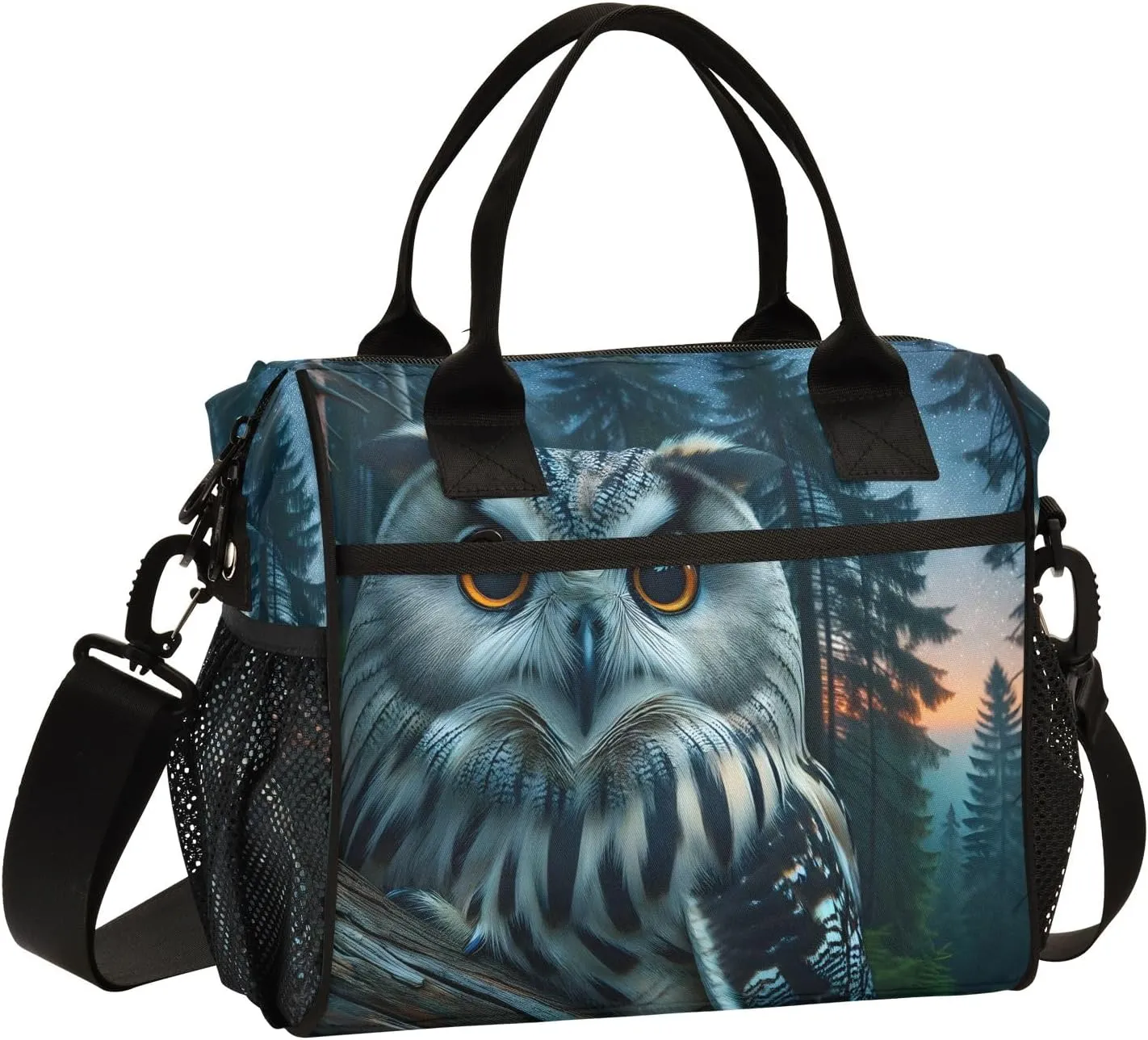 Women Cooler Bags Lunch Bag Reusable Insulated Lunch Bags Owl Myth Crossbody with Shoulder Strap Adults S