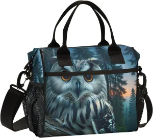 Women Cooler Bags Lunch Bag Reusable Insulated Lunch Bags Owl Myth Crossbody with Shoulder Strap Adults S