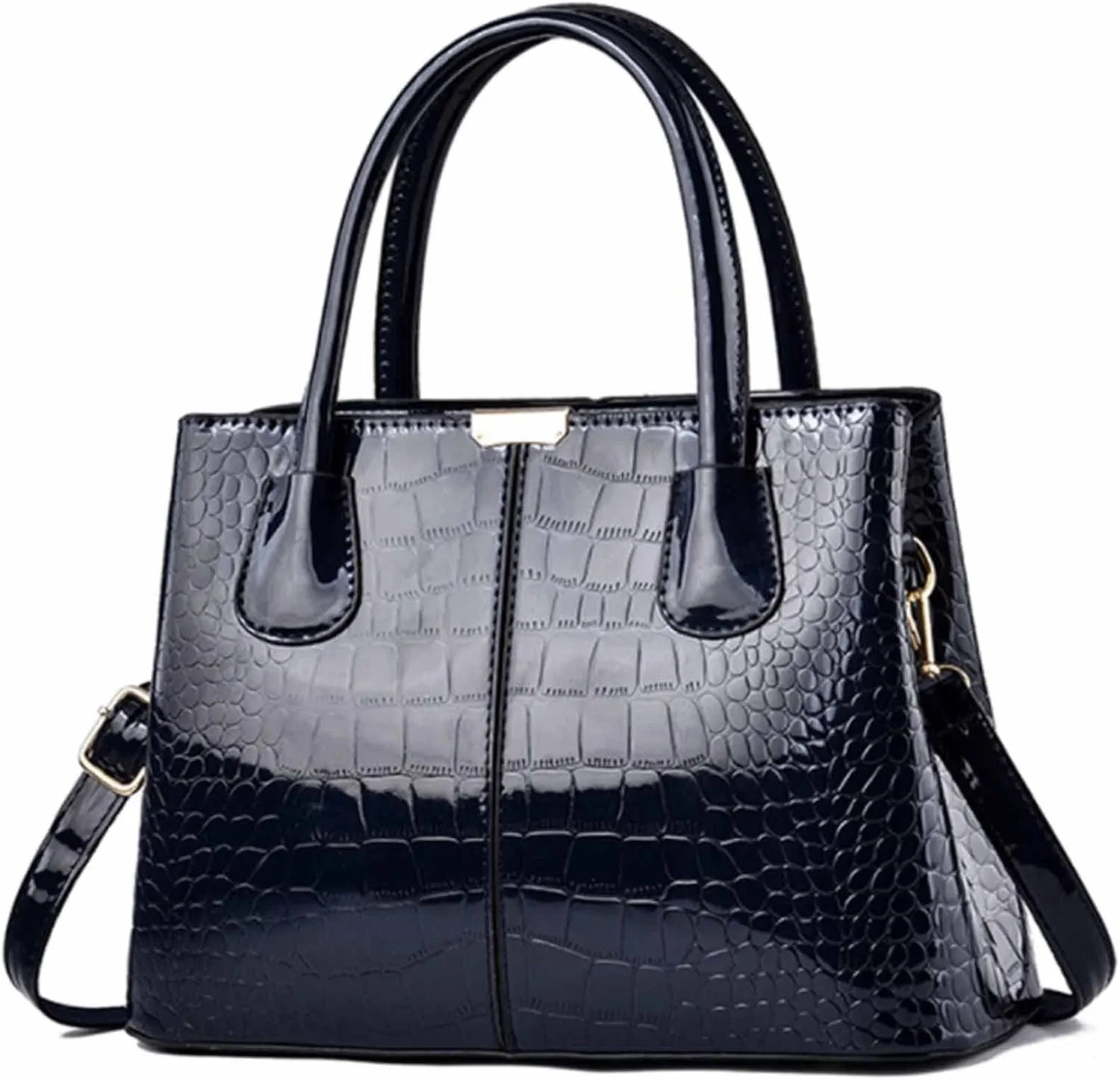 Women Elegant Top-handle Handbag Purse Patent PU Leather Crossbody Shoulder Bag Satchel Tote