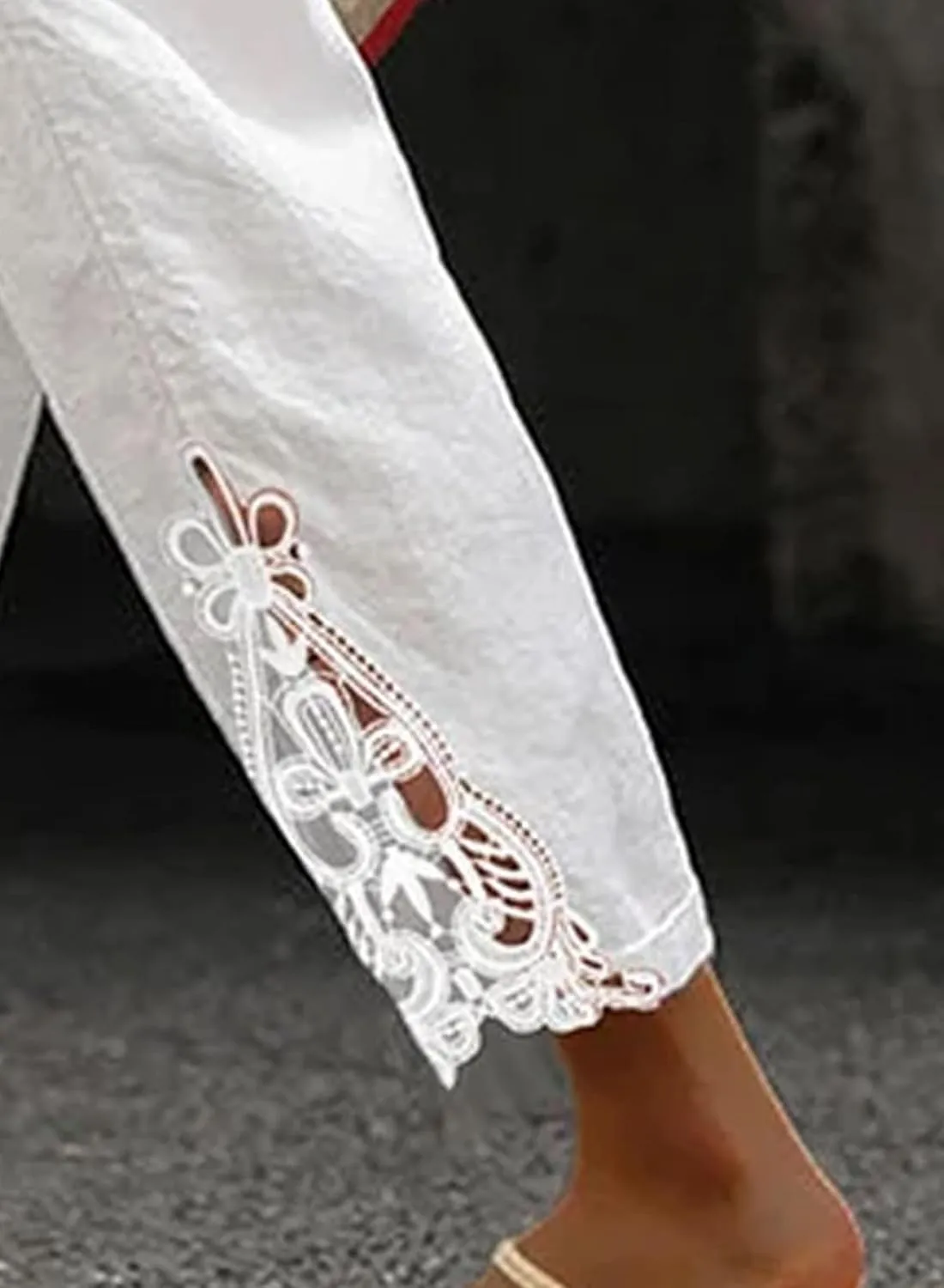 Women Fashion 2025 Casual Lightweight Drawstring Elastic Waist Pants with Pockets