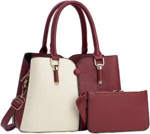 Women Hand-Held Bag Multi-Layer Large Capacity Handbag Fashion Contrast Shoulder Bags Top Handle Satchel Purse Set
