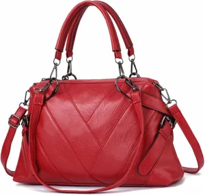 Women Handbag Hobo Shoulder Crossbody Bag,Stitching PU Top Handle Bags Totes Satchel Purse