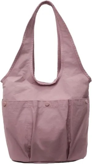 Women Nylon Tote Bag Large Bucket Bag Slouchy Shoulder Handbags Solid Color Hobo Purse for Travel Work Gym Vacation Overnight