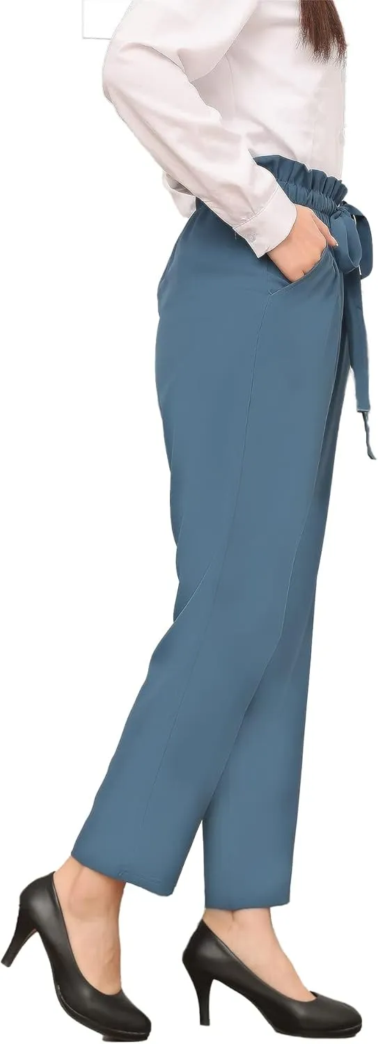 Women Pencil Pants, Women Casual, Paper Bag Waist Pants,Suitable for Wearing in Offices, Schools and Companies