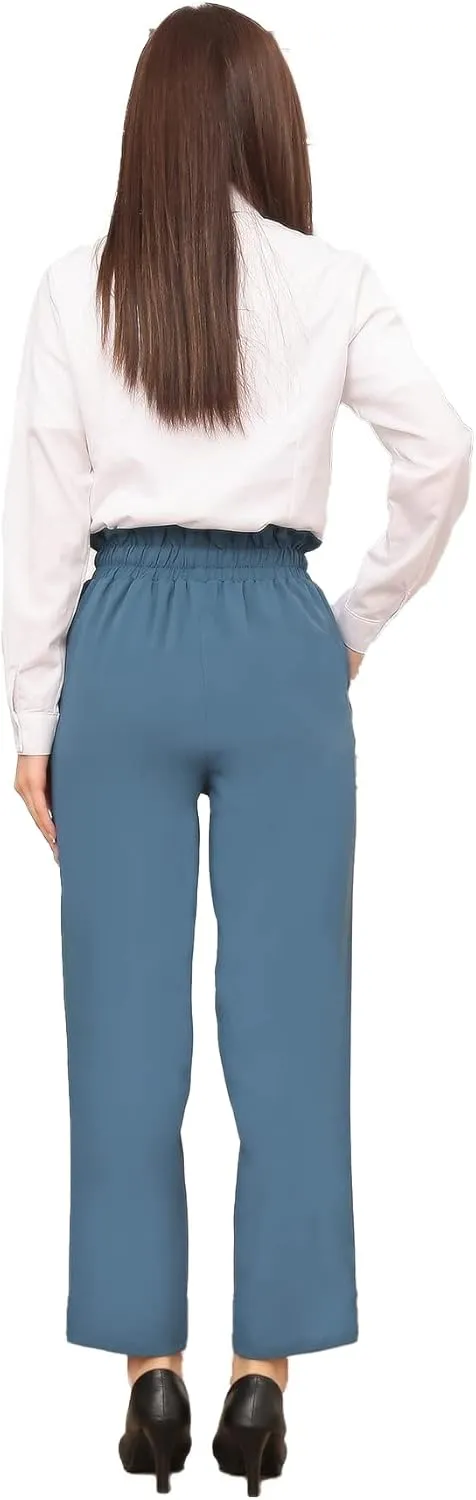 Women Pencil Pants, Women Casual, Paper Bag Waist Pants,Suitable for Wearing in Offices, Schools and Companies