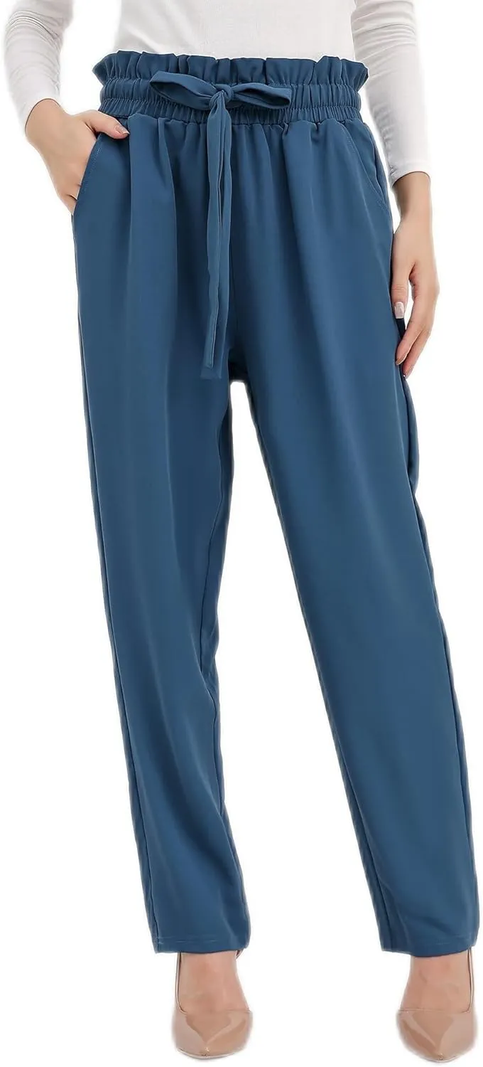 Women Pencil Pants, Women Casual, Paper Bag Waist Pants,Suitable for Wearing in Offices, Schools and Companies