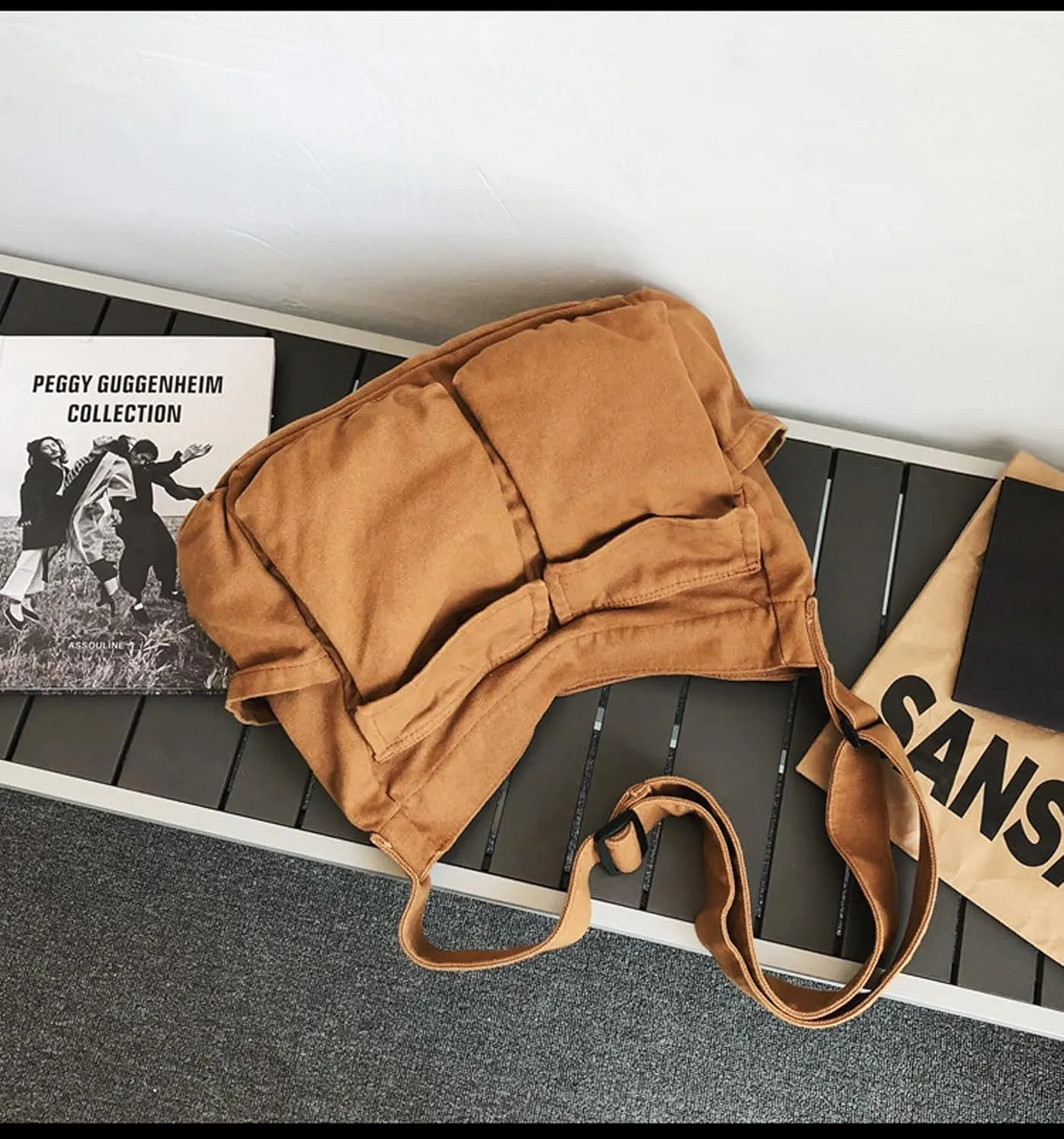 Women Shoulder Bags Canvas Tote Bag Handbag Large Hobo with Pockets Work Bags for Women and Men