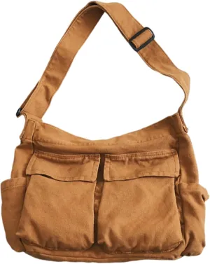 Women Shoulder Bags Canvas Tote Bag Handbag Large Hobo with Pockets Work Bags for Women and Men