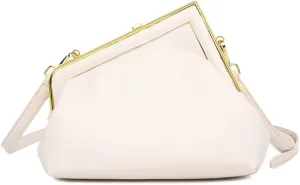 Women Shoulder Bags Crossbody Bag PU Leather Hobo Handbags Clutch Purse with Metal Clasp Closure