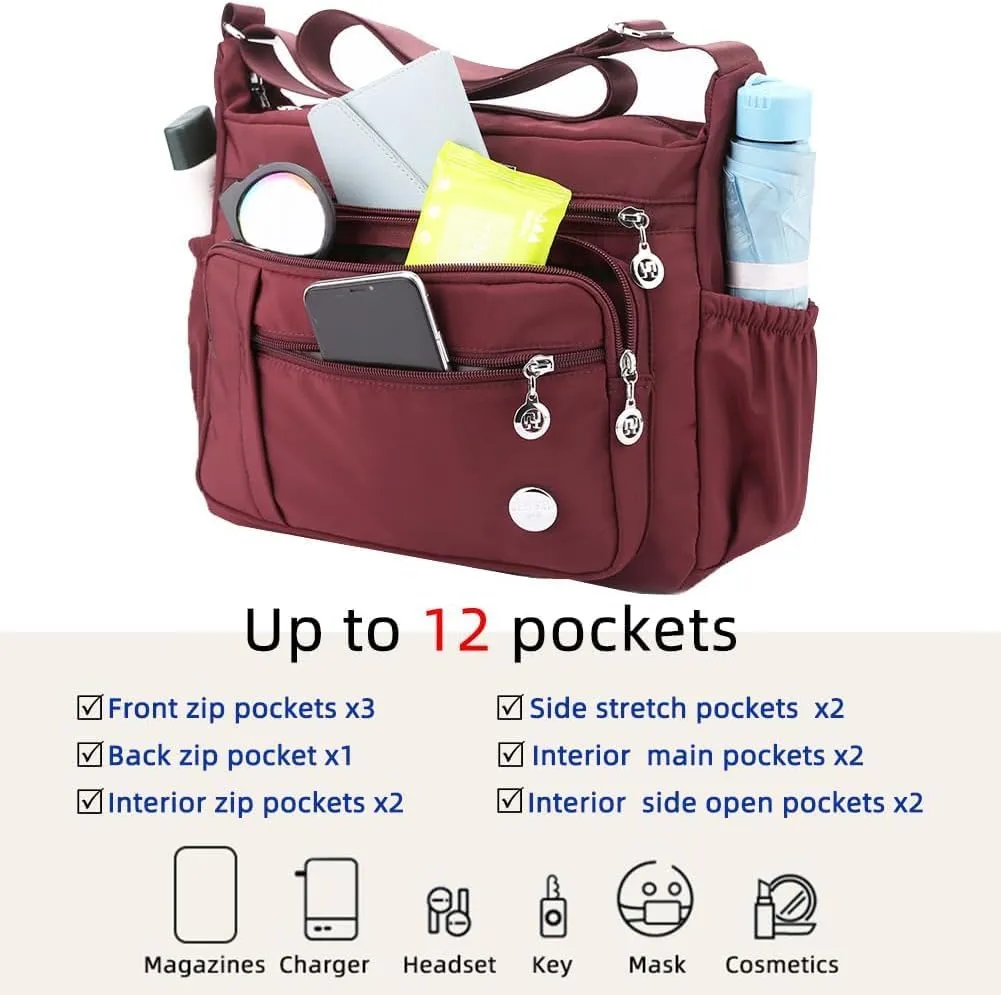 Women Shoulder Handbag Spacious Multi Pocket Bag Women Crossbody Fashion Handbag Top Handle Satchel