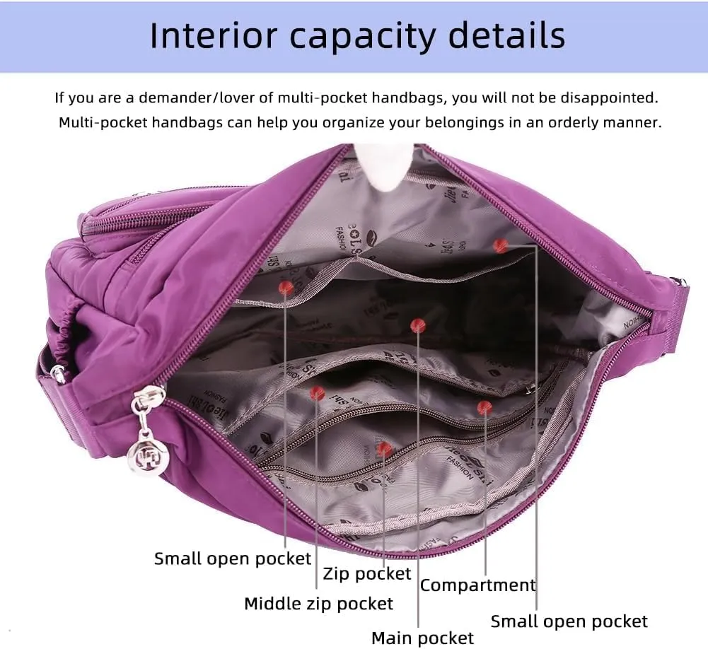 Women Shoulder Handbag Spacious Multi Pocket Bag Women Crossbody Fashion Handbag Top Handle Satchel