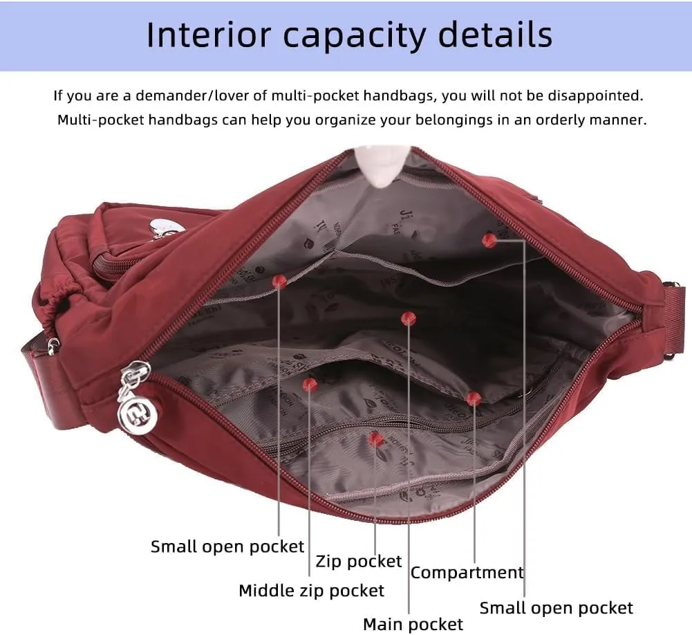 Women Shoulder Handbag Spacious Multi Pocket Bag Women Crossbody Fashion Handbag Top Handle Satchel