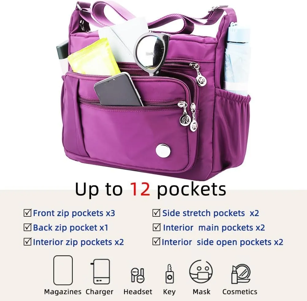 Women Shoulder Handbag Spacious Multi Pocket Bag Women Crossbody Fashion Handbag Top Handle Satchel