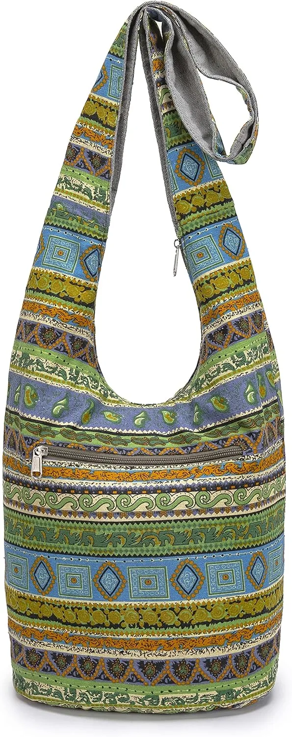 Women Shoulder Handbags Fashion canvas Hippie Crossbody Bags Bohemian Animal Prints Hobo Bags