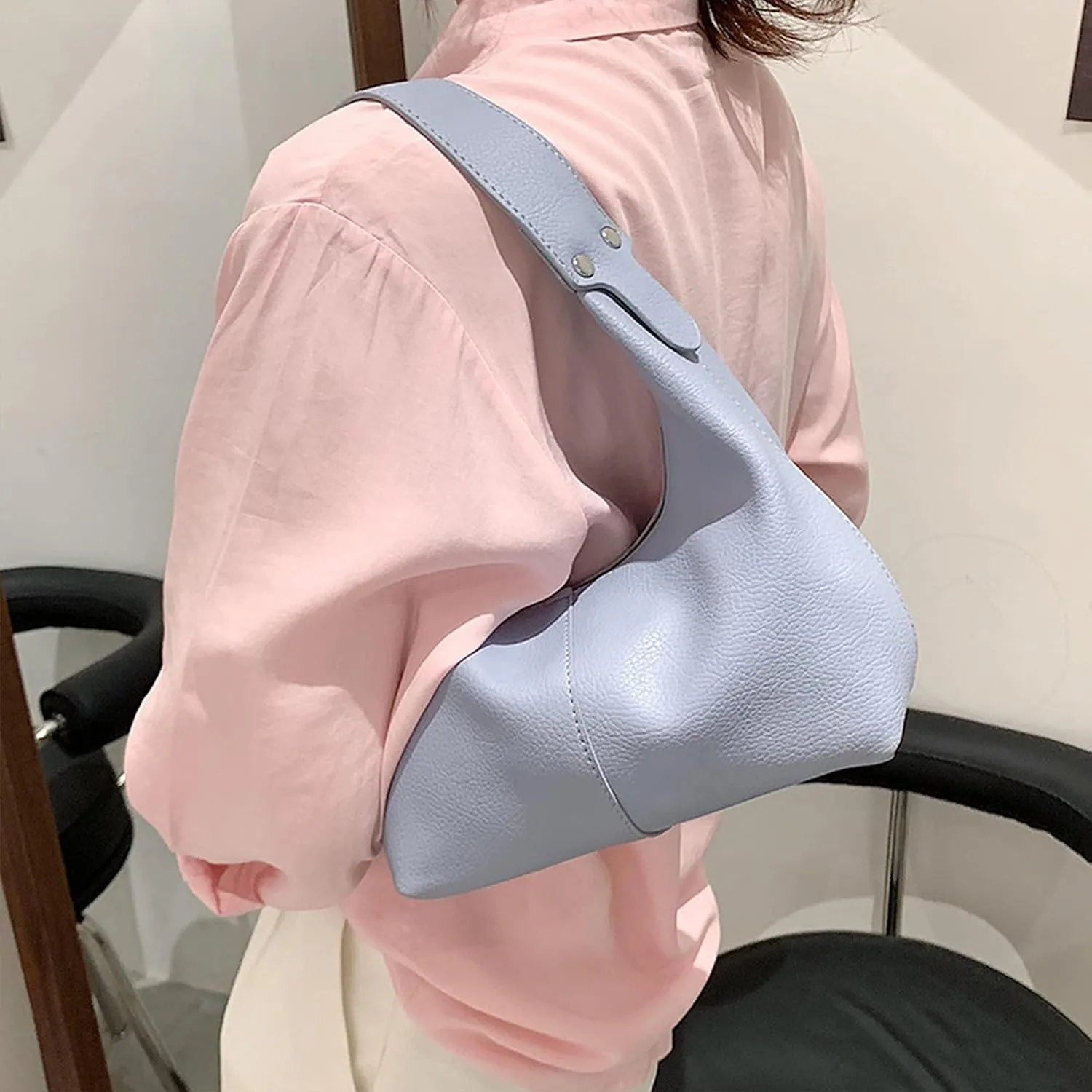 Women Simple Solid Color Bag Soft leather Female Hobos Shoulder bags ladies handbag Well made