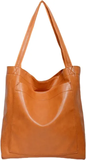 Women Slouchy Tote Large Capacity Shoulder Purses Retro PU Leather Handbag Tote Bags Travel Purse Shopper Weekender Bag