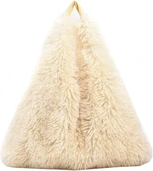Women Soft Plush Shoulder Bag Fluffy Autumn Winter Handbag Closure Slouchy Hobo Bag Underarm Bag Shopping Trvavel B