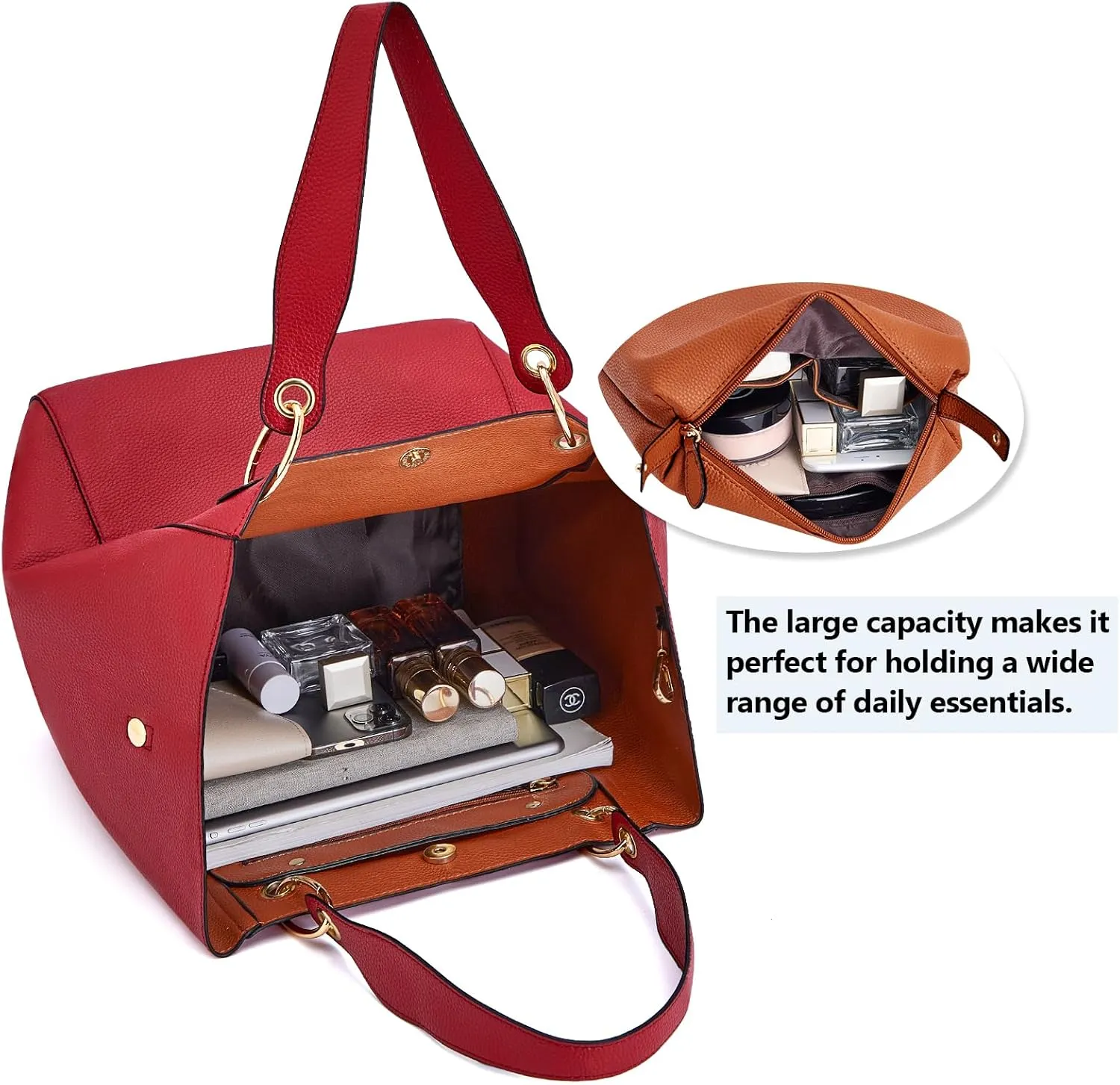 Women Tote Shoulder Bag Large Capacity Top Handle Satchel Handbag Designer Hobo Purse