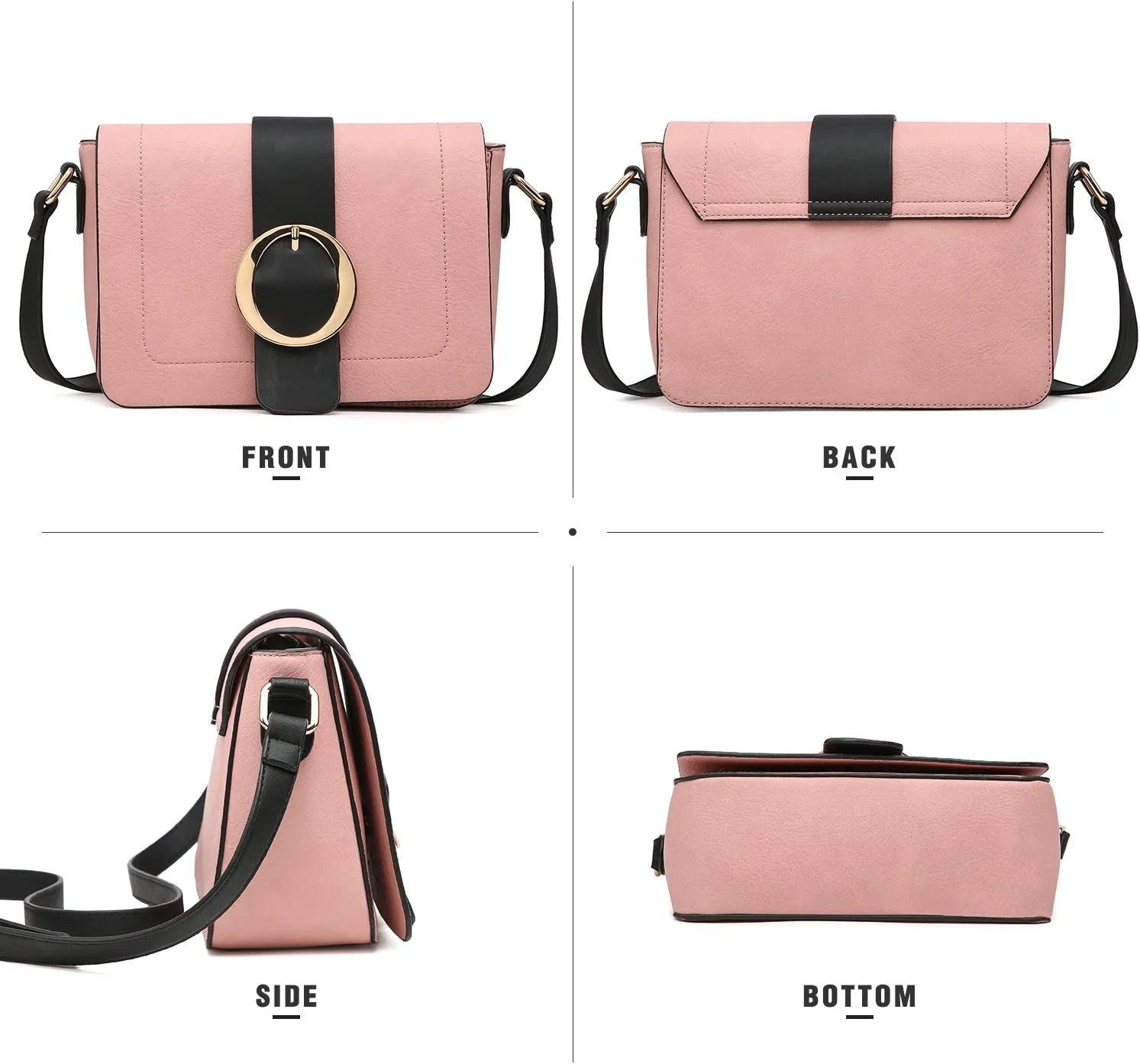 Women Vegan Leather Crossbody Shoulder Bags Fashion Purses Structured Messenger Bags