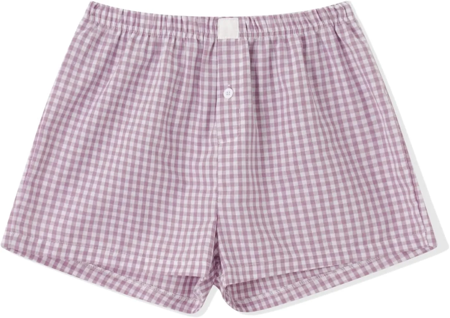 Women Y2k Pajamas Shorts Micro Button Boxers Elastic Waist Cute Pj Bottoms Summer Plaid Lounge Short