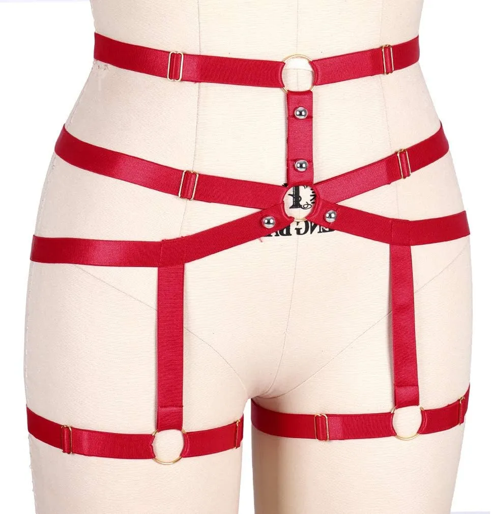 Women's Body Harness Punk Garter Leg Waist Dance Elastic Gothic Carnival Accessories