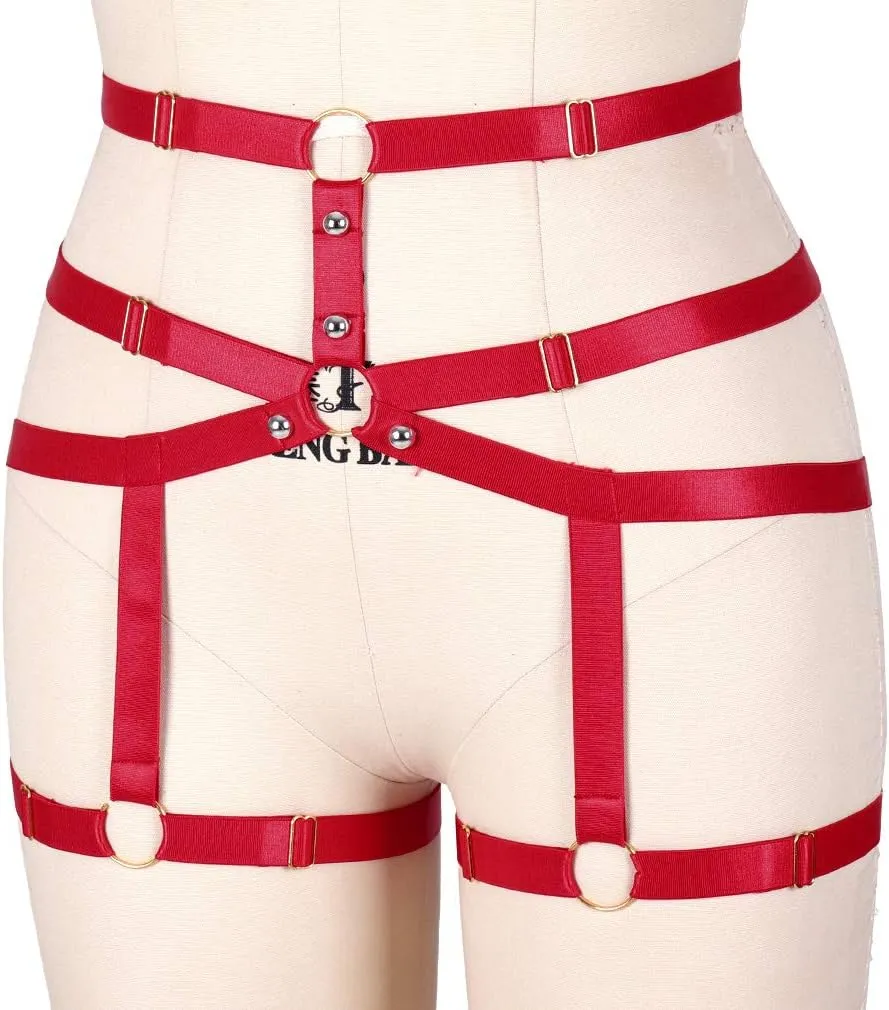 Women's Body Harness Punk Garter Leg Waist Dance Elastic Gothic Carnival Accessories