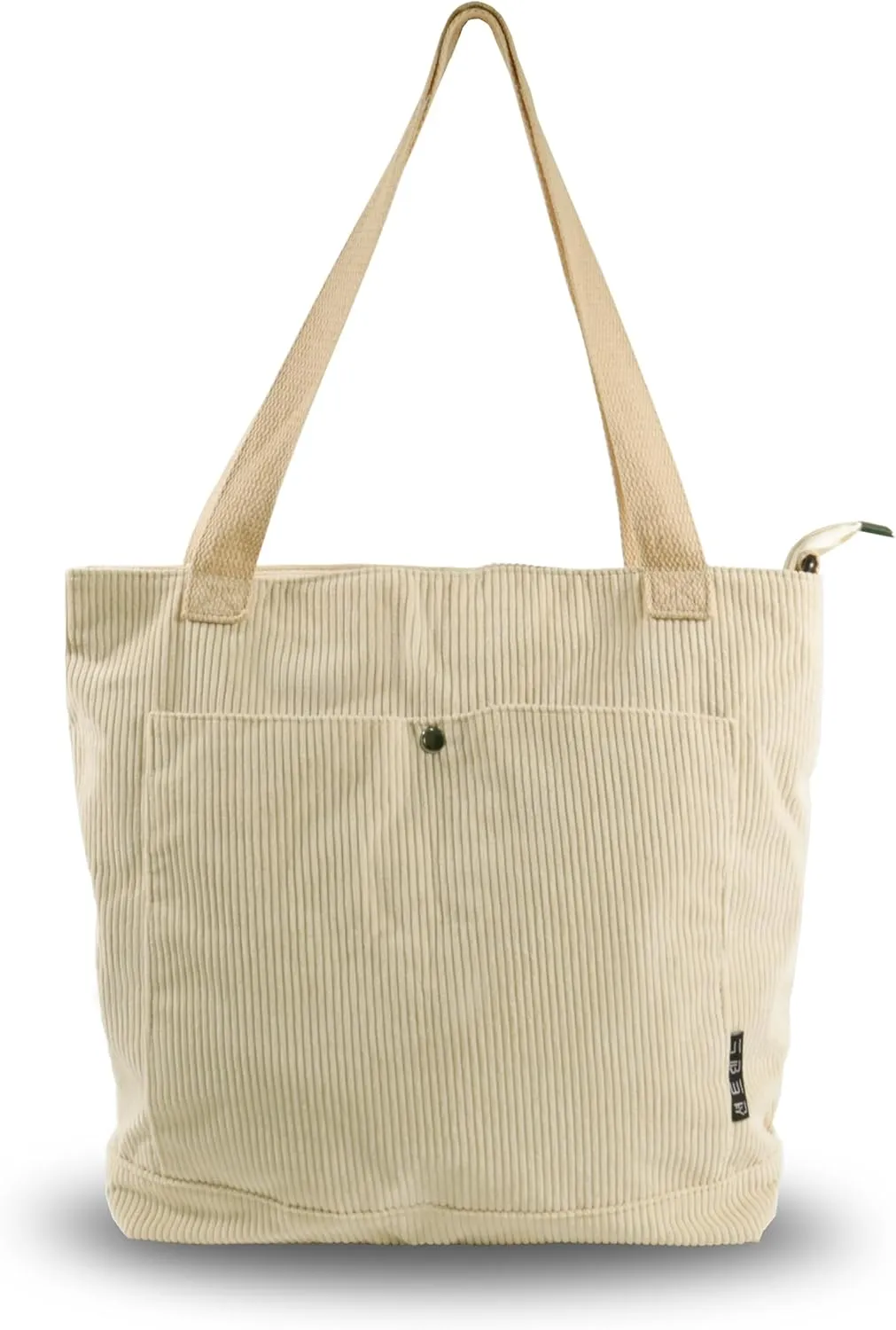 Women's Corduroy Tote Bag Zipper Tote's Handbag Retro Large Hobo Crossbody Handbag Casual Tote Shoulder Bag Gifts