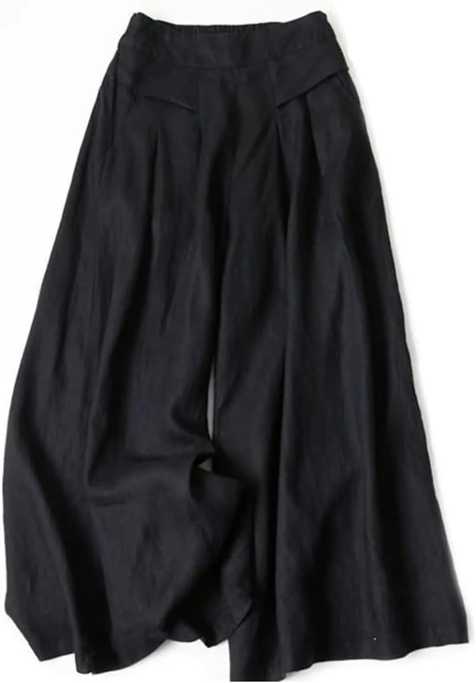 Womens Cotton Linen Palazzo Pants Casual High Elastic Waist Wide Leg Pants Summer Comfortable Flowy Pant