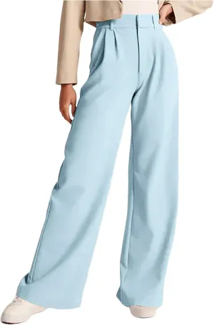 Women's Cotton Linen Summer Cropped Pants Elastic Waist Wide Leg Loose Fit Palazzo Pants Travel
