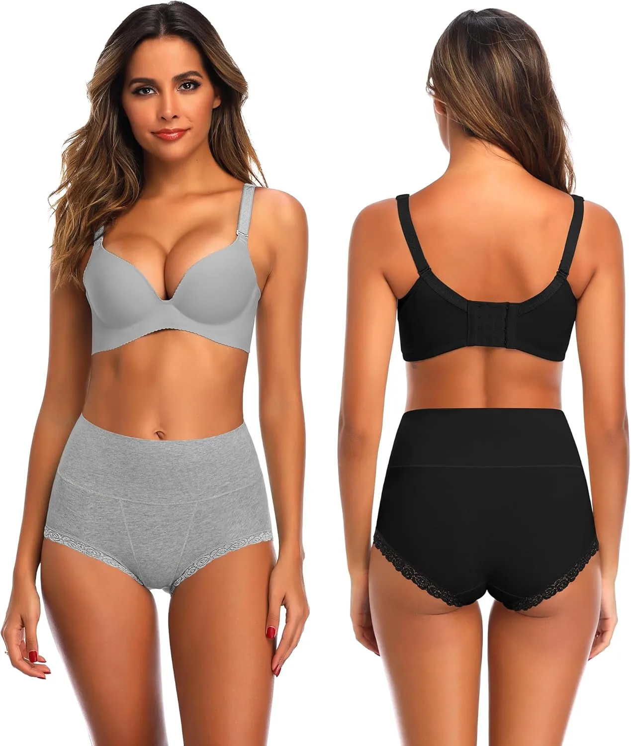 Women's Cotton Underwear,Ladies Soft Stretch Tummy Control Comfy No Muffin Panties Boyshorts