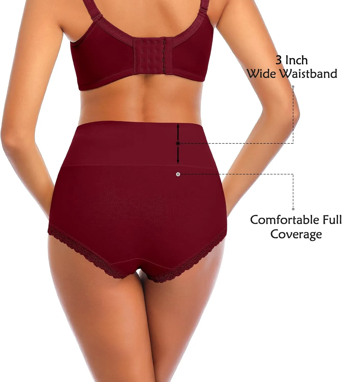 Women's Cotton Underwear,Ladies Soft Stretch Tummy Control Comfy No Muffin Panties Boyshorts