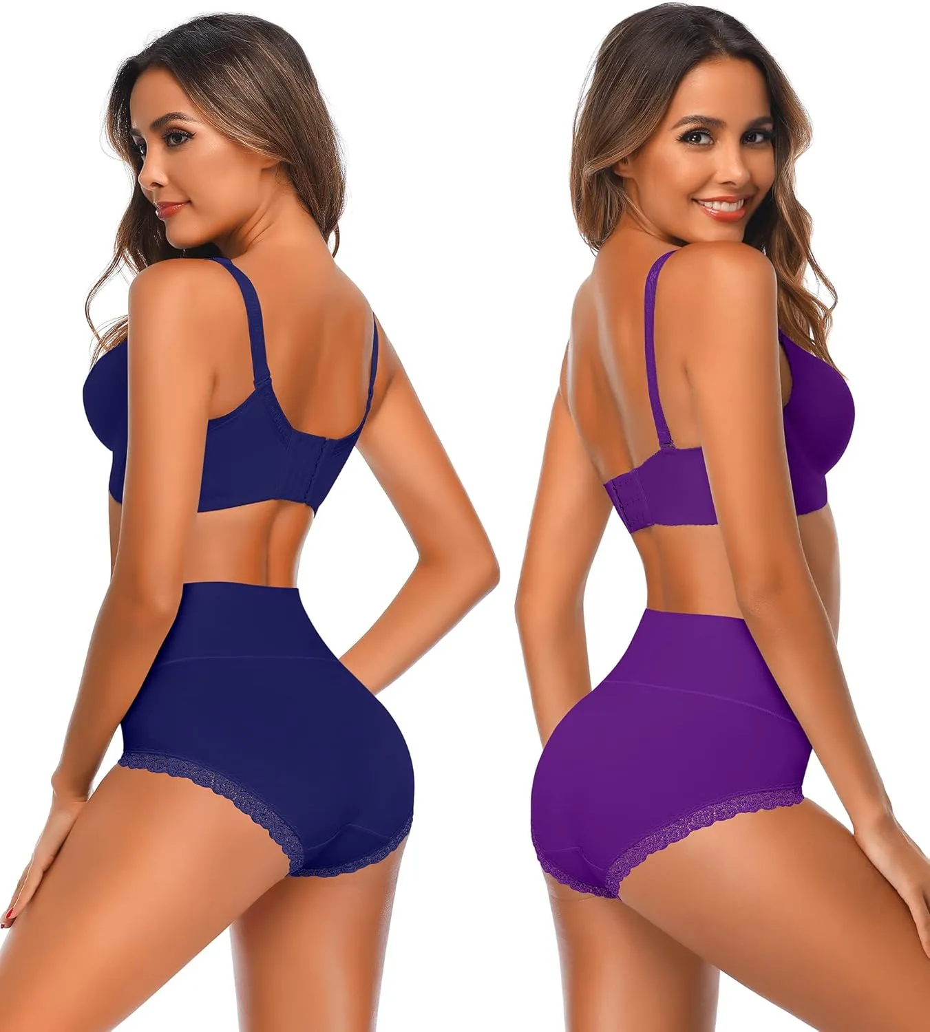 Women's Cotton Underwear,Ladies Soft Stretch Tummy Control Comfy No Muffin Panties Boyshorts