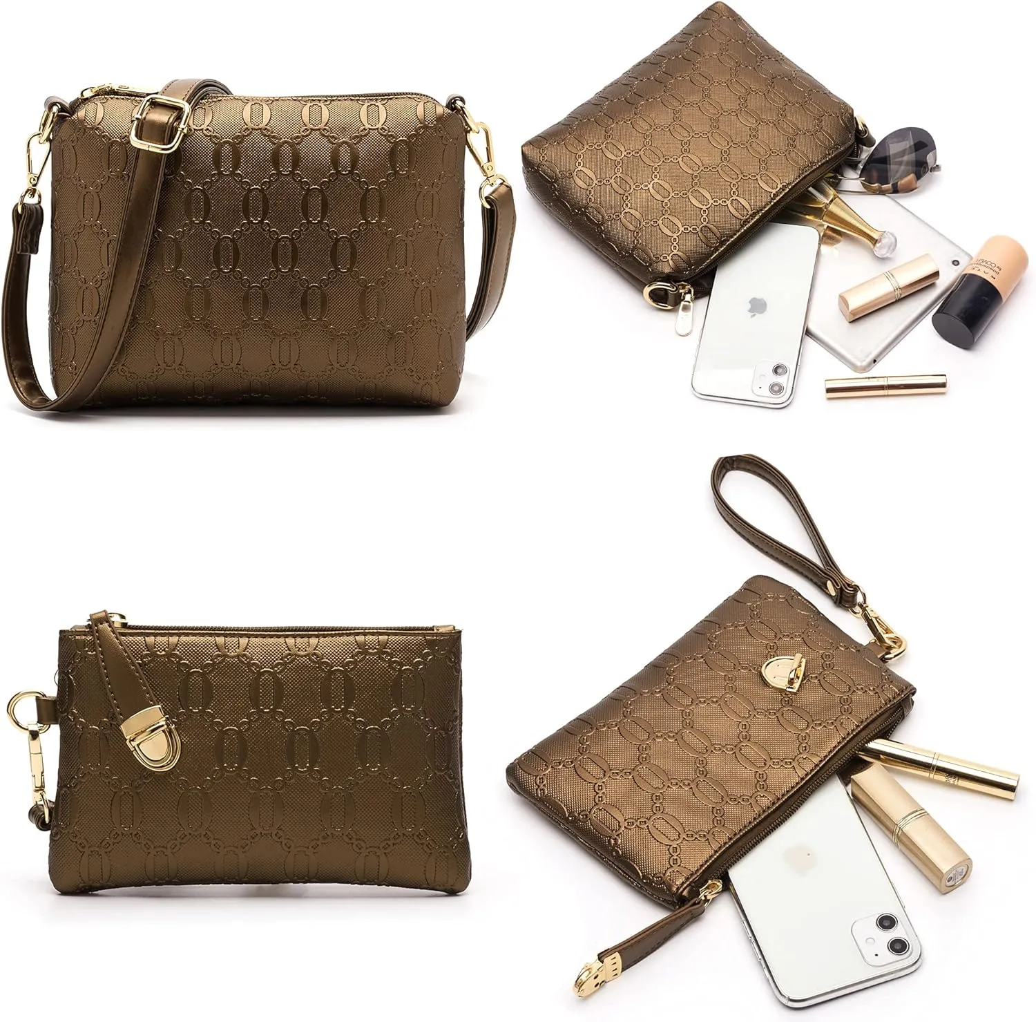 Women's Fashion Handbags Tote Bags Shoulder Bag Top Handle Satchel Purse Set 4pcs