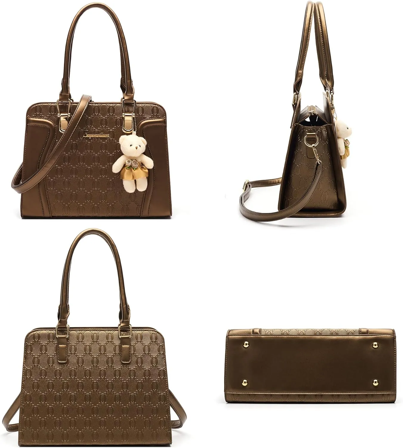 Women's Fashion Handbags Tote Bags Shoulder Bag Top Handle Satchel Purse Set 4pcs