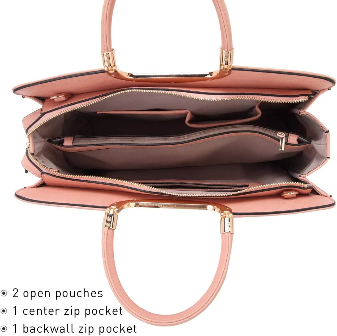 Womens Handbag Top Handle Shoulder Bag Tote Satchel Purse Work Bag with Matching Wallet