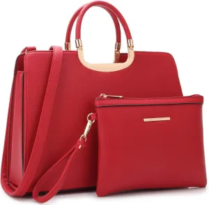 Womens Handbag Top Handle Shoulder Bag Tote Satchel Purse Work Bag with Matching Wallet