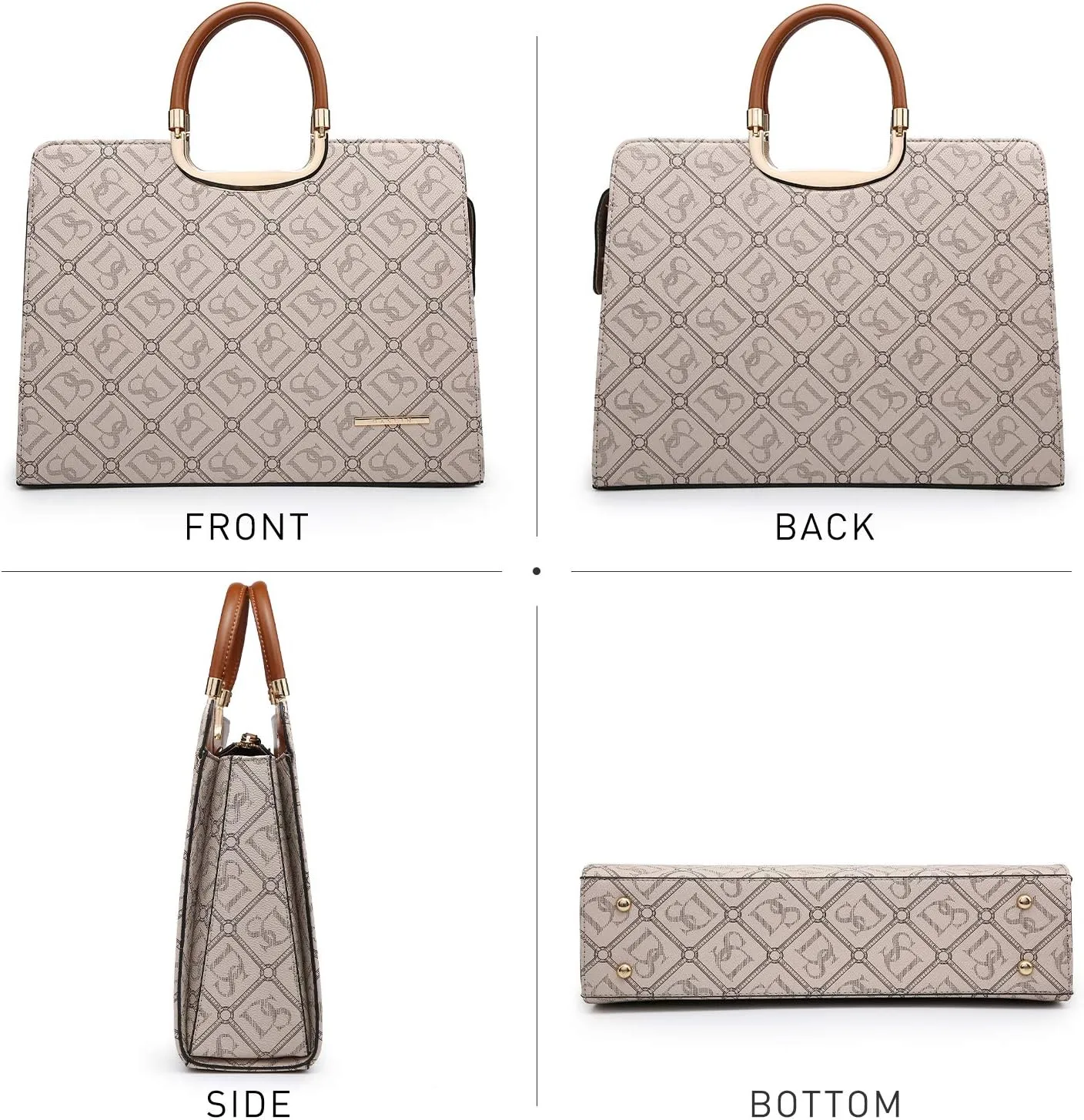 Womens Handbag Top Handle Shoulder Bag Tote Satchel Purse Work Bag with Matching Wallet