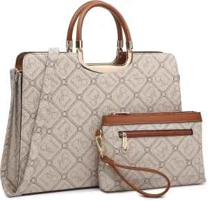 Womens Handbag Top Handle Shoulder Bag Tote Satchel Purse Work Bag with Matching Wallet