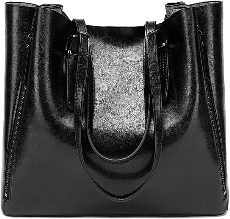 Women’s Leather Handbag Shoulder Bags Work Tote Bag Top Handle Bag Ladies Designer Purses Satchel（Brown）