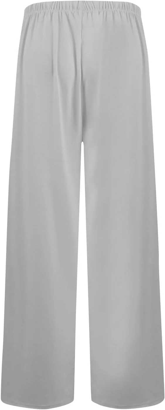 Womens Low Rise Baggy Sweatpants Elastic Drawstring Wide Leg Workout Pants Lightweight Yoga Track Pants with Pockets