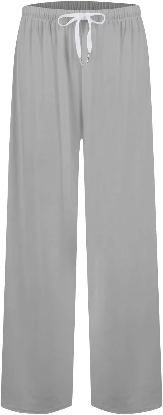 Womens Low Rise Baggy Sweatpants Elastic Drawstring Wide Leg Workout Pants Lightweight Yoga Track Pants with Pockets