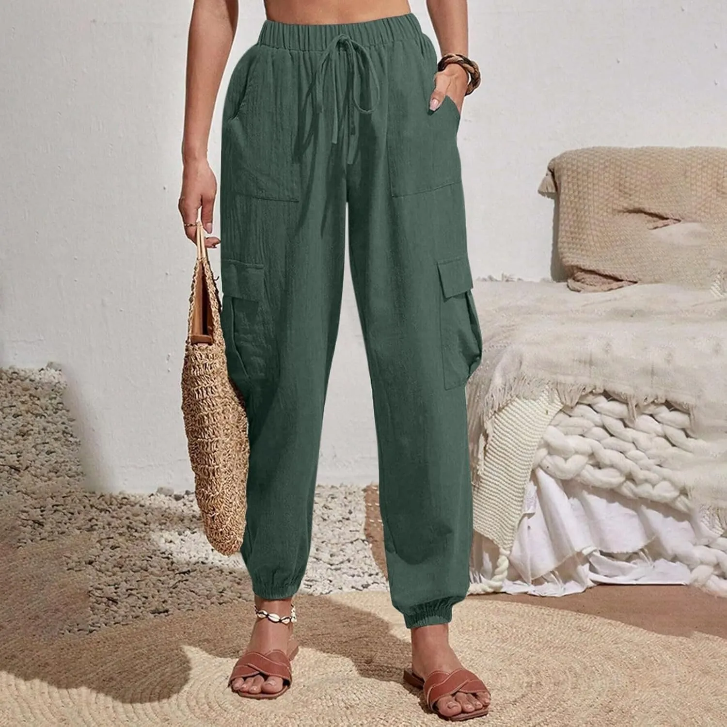 Womens Pants Jogger Pants Loose Fit Hiking Running Sweatpants Casual Baggy Workout Trousers with Pocket 2025