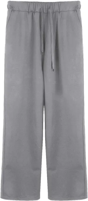 Women's Skin-Friendly Elastic High Waisted Drawstring Wide Leg Fray Hem Sweatpants